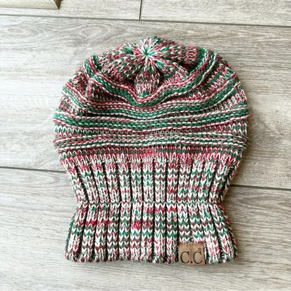 C.C Hat Oversized Baggy Slouch Thick Warm Cap Hat Skully Mixed Cable Knit Beanie - Picture 5 of 12